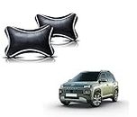 AUTOADDICT Auto Addict Car Dotted Black Neck Rest Pillow Cushion Set of 2 Pcs for Hyundai Exter