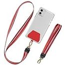 takyu Lanyard for Keys 2 Pieces Neck Strap and Wrist Tether Lasso Key Chain Holder Universal Phone Case Anchor for Protection compatible with iPhone, Samsung Galaxy and All Smartphones (Red)