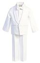 Made in USA Newborn and Toddler Tuxedo - Infant Boy Baby Suit - Little Boys Tux Kids - Trajes para Bebes Niño, White, 4 Years