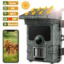 WiFi Bluetooth 4K 46MP Trail Camera Solar Hunting Game Wildlife Cam Night Vision