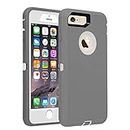 Co-Goldguard Case for iPhone 7/8, [Heavy Duty] 3 in 1 Built-in Screen Protector Cover Dust-Proof Shockproof Dropproof Scratch-Resistant Shell for Apple iPhone 7/8, 4.7 inch, Grey&White