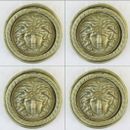 4 Poignées pour Meubles Anciens En Bronze À Médaillon Frise Accessoires CH29