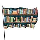 Home Garden Flag Biblioteca Regole Cucito Banner con occhielli Outdoor Indoor Garden Decor Lavabile 3x5 Ft