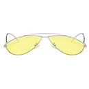 MYADDICTION Unique Fashion Cat Eye Sunglasses Women Eyewear Sliver Frame Yellow Lens Clothing, Shoes & Accessories | Womens Accessories | Sunglasses & Fashion Eyewear | Sunglasses