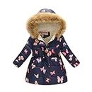 Toddler Baby Kids Girls Winter Thick Warm Hooded Windproof Coat Outwear Jacket Boys Clothes (Navy, 4-5 Years)