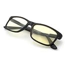 J+S Blue Light Blocking Glasses for Women Men | Anti Eyestrain Headache Glare | Computer (Haka LCD Rectangle | Black Frame)