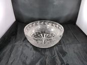 Vintage Heavy PRESSED Serving Dining Entertaining Clear Decor Glass Bowl 