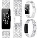 Miimall Compatible with Fitbit Inspire Band, Inspire 2 Band, Inspire HR Band, Bling Crystal Diamond Stainless Metal Adjustable Replacement Wristband Strap Bracelet for Fitbit Inspire/ Inspire 2/ Inspire HR (Silver)