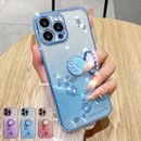 For iPhone 14 13 12 11 Pro Max XS XR 87 Women Bling Floral Ring Stand Case Cover