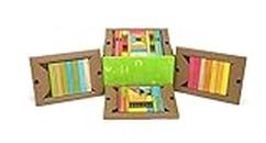 90 Piece Tegu Classroom Magnetic Wooden Block Set, Tints, 1-99 years old