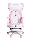 ASADFDAA Chaise de Bureau Leather Chair Girl Cute Pink Chair Soft Comfortable Gaming Chair Bedroom Computer Chair Office Roller Shutter Chair (Color : 1)