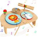 Kids Drum Set Wooden Musical Instruments Toddler Toys