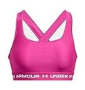 Under Armour Women's ArmourÂ Mid Crossback Sports Bra Camiseta, Mujer, Rosa rebelde/, M