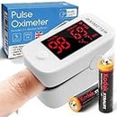 Pulse Oximeter [2024 Model] - Supplied to hospitals & CE Approved - Oxygen Monitor Finger Heart Rate Monitor SpO2 Blood Oxygen Saturation Monitor, Used by Doctors, Nurses, with Batteries