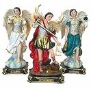 3 Arcángeles 8" Inch San Miguel Arcángel Gabriel, Rafael Archangels Set Religious Gift