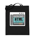Generisch HTML Autohelfegruppe Coder Programmierer Sac en jute (avec longues anses), Noir , 38cm-42cm