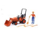 KUBOTA COMPACT TRACTOR W/ FRONT LOADER & FIGURE 1/18 scale NEW RAY SS-33433