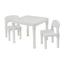 Liberty House Toys Children's Plastic Table And Chairs Set Tavolo e Due sedie, Bianco, 51cm H x 43.5cm W x 51cm D