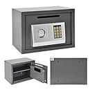 Drop Slot Safe, 0.56 Cubic Feet/ 16L Cabinet Security Safe Box with Digital Keys & Double Keys Money Lock Box for Home Hotel Office Business Jewelry Gun Cash Documents, 13.78''Lx 9.85''Hx9.85''W