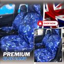 100% Waterproof Car Van 4x4 seat covers Blue Camouflage 1+1 Heavy Duty Fit All