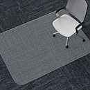 WASJOYE Office Chair Mat for Carpet, 36"x48" Rectangle Transparent PVC Carpet Protector Cover Rug Mat with Non-Slip Studded Lip, Heavy Duty for Home Office Computer Desk Rolling Chair