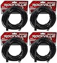 (4) Rockville RDX3M50 50 Foot 3 Pin DMX Lighting Cables 100% OFC Female to Male