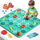 burgkidz Kids Toys STEM Board Games - Smart Logical Road Builder 56 x 56CM Big Board Maze Puzzle Games with Marbles For Multiplayer & Family, Educational Birthday Gifts for Boys Girls 4-8 Years