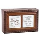 Cottage Garden True Blessing - Numbers 6:24 - Multicolor 6 x 4 Inch Poly-Cast Resin Musical Jewelry Box