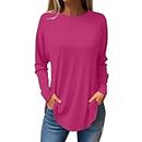 Liquidation+Boxes+Returns,Walmart Black of Friday Deals,Plus Size Fall Tops Womens Blouses Dressy Casual Fall Hippie Tshirts Shirts Long Sleeve Womens Plus Size (3-Hot Pink, M)