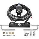 VEVOR 150HP Hydraulic Outboard Steering Kit Boat Marine System HK4200A-3 Hydraulic Steering Kit with 20ft Hose and Cylinder for Single-Outboard Powered Boats