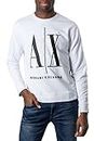 Armani Exchange A|X Men's Icon Project Embroidered Pullover Sweatshirt, White, S