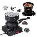 SaleOn Metal 450W Charcoal Burner Heater Stove Electric Camping Cooking Stove Charcoal Stove Burner Electric Coal Lighter Electric Sigdi - Black