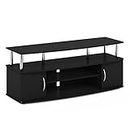 Furinno Jaya Large Entertainment Stand for TV Up to 55 Inch, Americano/Chrome
