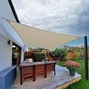 HIPPO Waterproof Shade Sail 9x5 FT 90% Sun Shade UV Block for Canopy Awning Outdoor Patio Car Parking Garden Pergola Balcony Tent Terrace (Ivory-Glow)