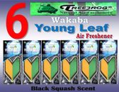 6 Packs Treefrog Wakaba YOUNG LEAF Car Air Freshener -Black Squash Scent JDM