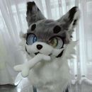 Fursuit Long Fur Husky Fox Mascot Head Party Halloween Fur Cosplay (Head) #160