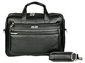 Zipline Office Faux Leather laptop bag for Men - Fits 14/15/15.6 inch Laptop/Tablet Messenger Bags For Mens (1-Black Bag)
