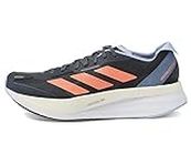 adidas Women's Adizero Boston 11 Running Shoe, Grey/Coral Fusion/Blue Dawn, 7 US