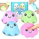 Octopus Squishy Balls Soft Octopus Stress Balls for Kids, 4 Pack Squeeze Toys, Stress Relief Ball for Children, Sensory Toy for Autism, Classroom Prizes Party Favors