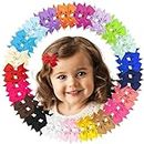 Baby Hair Clips, 42PCS 2" Fully Lined Hair Bows for Girls, Toddler Hair Accessories for Girls, Alligator Hair Clips for Girls Toddlers Baby Kids Teens (21 Colors in Pairs）
