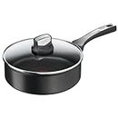 Tefal G25932AZ Unlimited ON Non- Stick Sautepan/ 24cm/PFOA Free/ Suitable for All hobs Including Induction / Thermo Signal/ Black / Exclusive