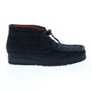 Clarks Wallabee Boot 26168801 Mens Black Canvas Lace Up Chukkas Boots