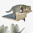 LitaiL Cat Feeding Shelf, 15° Tilted Feeding Position, Floating Cat Wall Shelf with 2 Elevated Cat Bowls, Wall Mounted Cat Shelves for Playing, Sleeping & Lounging…