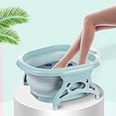 Yagviz Foot Spa Bath Tub Roller Folding Portable Travel Bubbling Wheel Foot Massage Tub/Bucket/Wash Basin/Feet Spa for Pedicure, Relieve Stress Assorted Color