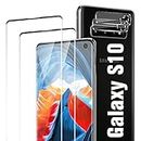 [2+2 Pack] Galaxy S10 Screen Protector with Camera Lens Protector, Fingerprint Support, 9H Tempered Glass, HD Clear Scratch Resistant for Samsung S10 Glass Screen Protector (6.1 Inch)