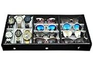 Nooks Watches,Accessories,Jewellery,Sunglass And Eyewear Wooden & Cotton Storage Compartment Organizer Box,Case Cover Zipper (Make In India) | Multicolor | Ww14-Clr-Bb