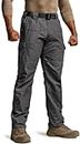 CQR Men's Tactical Pants, Water Resistant Ripstop Cargo Pants, Lightweight EDC Work Hiking Pants, Outdoor Apparel, Raider Charcoal, 34W x 34L