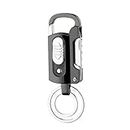 Keychain Lighter and Flashlight Rechargeable 5-in-1 Multi-Tool,All-in-One Rechargeable Electric Keychain Lighters,Carabiner Flashlight,Hiking Outdoor Gift for Dad (Black)