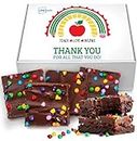 Thank You Teacher 8 Pack Large Gift Basket Care Package Chocolate Brownies Food Gift For Women | Nut Free Dairy Free | Cookies Baked Goods
