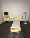 Muebles Barbie tocador cama banco dormitorio Mattel 1998 tan real tan ahora 